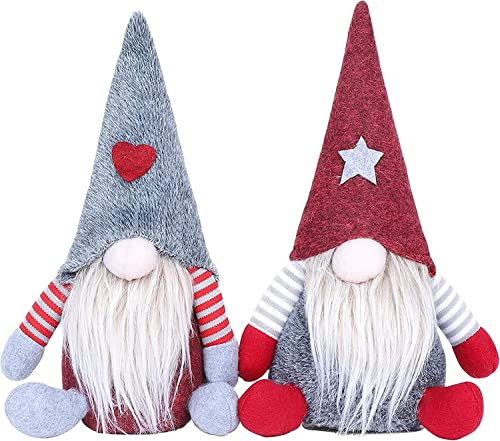 Zempertoopa Weihnachtswichtel Weihnachtsdeko Wichtel 2er Set, Weihnachten Deko Wichtel, Weihnachtsdekoration, Skandinavischer Zwerg Geschenke für Kinder Familie Weihnachten Freunde