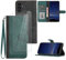 Hoyoikun Coque pour Samsung Galaxy A13 5G[2 pcs Protecteur d'écran],Etui en Cuir PU Portefeuille Coque avec Fente Carte,Fonction de Support,Fermeture Magnétique-Vert