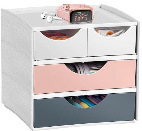 CEP Mini module de rangement MyCube 2 petits tiroirs + 2 grands tiroirs Mineral Rose poudré