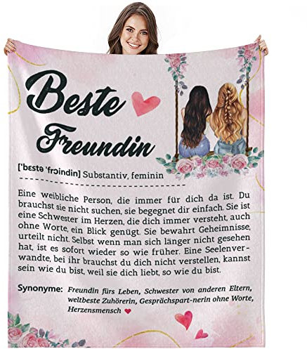 Bold And Brash Beste Freundin Geschenke, Geburtstagsgeschenk für Meine Beste Freundin Schwestern, Kuscheldecke Flauschig Fleecedecke Geschenkideen zum Geburtstag Weihnachten 130x150cm