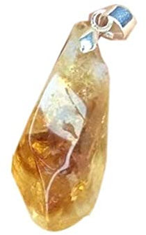 1 x natürlicher Citrin-Charm-Anhänger, Heilkristalle, unregelmäßiger Enegry-Stein mit Anhänger für Bastelarbeiten, exquisite Schnur, Alle, Citrin