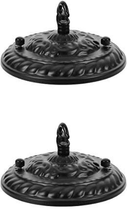 Mikikit 2Stücke Deckenplatten Deckenrosette mit Haken für Lampen Deckenhaken Vintage Pendelleuchte Kronleuchter Aufhängung Haken Hängeleuchte Deckenlampe Halterung Befestigung Haken