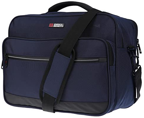 Christian Wippermann XXL Herren Umhängetasche Flugbegleiter Tasche Messenger Arbeitstasche 17 Zoll Laptoptasche Blau