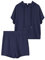 REORIA Damen Trainingsanzüge Kurzarm-Hoodie und fließende Shorts Jogginganzug Zweiteiler Overall Sommer Outfits Marineblau XXL