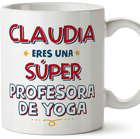 MUGFFINS Tazas Personalizadas para PROFESORA DE YOGA mujer - En Español - Eres Súper - 11 oz / 330 ml - Regalo Personalizable original y divertido