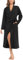 Sopesil Peignoir en Coton Pour Femme, Kimono Nuit Col en V Longues Manches Avec Poches, Noir, M