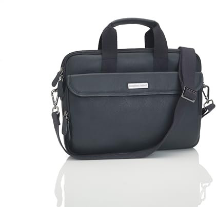 Josephine Osthoff Laptoptasche Notebooktasche, handgemacht aus 100% Echtleder, Umhängetasche für bis zu 14 Zoll, Aktentasche Notebook, Crossbody Schultergurt