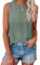 Tank Top Damen Ist Bügelfrei Ärmellose Blusen Sommer Lässiges Basic Oberteile Graugrün XL