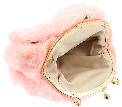 DIKACA Taschen 1stk Handtasche Schultertasche Tragetasche Umhängetasche Kettentasche Aus Metall Plüschtasche Hasen Ohren Tragbar
