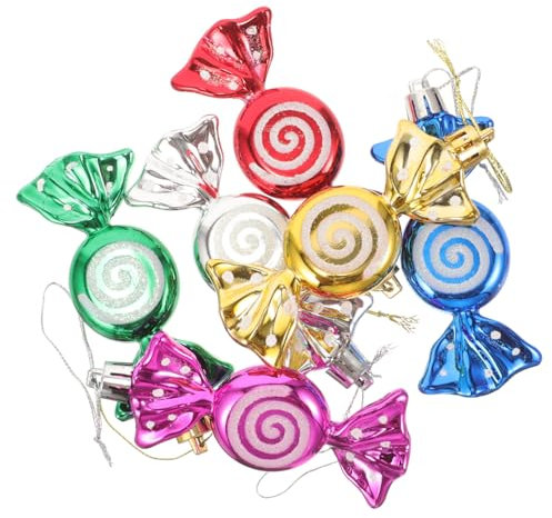 Ciieeo Kinderanzug 3Er-Box verdrehte Zuckerstange Weihnachtsdekorationen Geschenke Süßigkeiten in großen Mengen Pfefferminzbaum Weihnachtsschokolade Weihnachtssto hängend Weihnachten