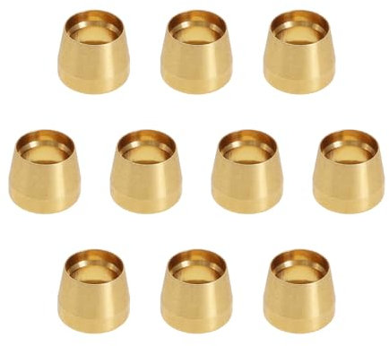 Be In Your Mind 10 Pezzi AN3 Inserto in Ottone Oliva Connettore Tubo AN3 Connettore in Ottone Oliva Raccordi in Ottone per Auto da Corsa Camion Modifiche Moto