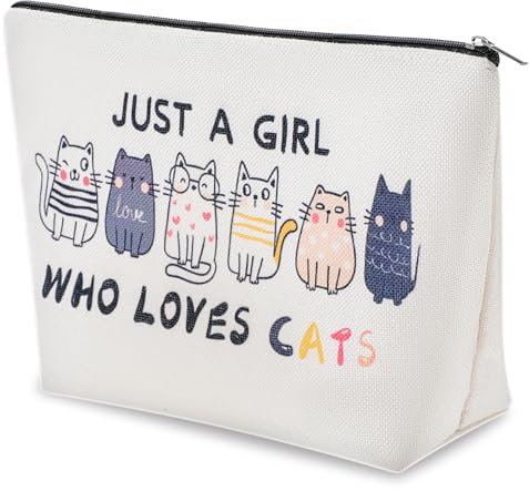 Katzen-Make-up-Taschen für Frauen süße Geschenke für Katzenmütter für Katzenliebhaber süße Katzensachen Kosmetiktasche mit Katzenmotiv und Reißverschluss für Teenager Tochter Schwester Beste Freundin