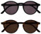 OPULIZE REY Lese-Sonnenbrille - 2er-Pack - Runder Retro-Rahmen - Mattschwarz & Braunes Schildpatt - Herren Damen - Federscharniere - SS56-12 - +3.00