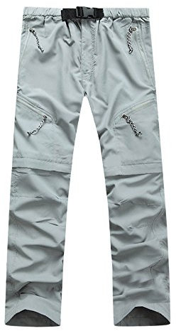 PODOLIXIA Wanderhose Herren Zip Off Outdoorhose Nylon Leichte Softshellhose Wasserdicht Quick Dry Funktionshose Outdoor Trekkinghose mit viele Taschen Cargohose