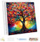 MEIYUDA Peinture par Numero Adulte avec Cadre Arbre de vie, DIY Peinture Acrylique pour Adultes Débutants Peinture par Numero Adulte, Facile sur Toile Avec Peintures et Pinceaux Maison Cadeau 30x30cm
