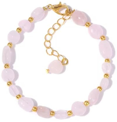 XINLIANYI 1 bracelet en pierre naturelle irrégulière pour femme en forme de gravier rose quartz pierre de lune améthyste, Acier inoxydable, Zircone cubique
