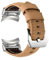 Mefloar Correa de cuero Compatible con Samsung Galaxy Watch 7 6 5 4 40mm 44mm /4 Classic 46mm 42mm /6classic 43mm 47mm /5Pro 45mm Accesorios de correa de reloj(Yellow Silver,For Galaxy Watch 7 40mm)