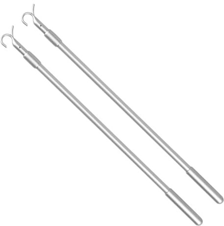CNAFGBGG 2pcs Rideau Tirage Baguette 13-24'' Métal Réglable Facile à Utiliser Tige de Tirage pour Rideaux et Poteau de Crochet de Vêtements