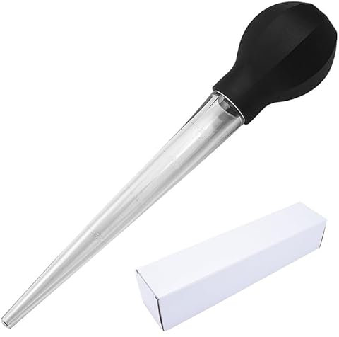 2 Pcs Turkey Baster, Baster for Cooking Plastic Dropper Rubber Head Turkey Oil Dropper with Cleaning Brush Turkey Bacon Chicken Basting Cooking Pipette Kitchen Gadget for Roasting BBQ