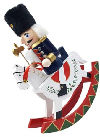 BUGUUYO Hölzerner Nussknacker-Soldat Couplet Weihnachtsdekoration handbemalte Weihnachts-Nussknackerfiguren auf Heim- und Gartendekor Blau