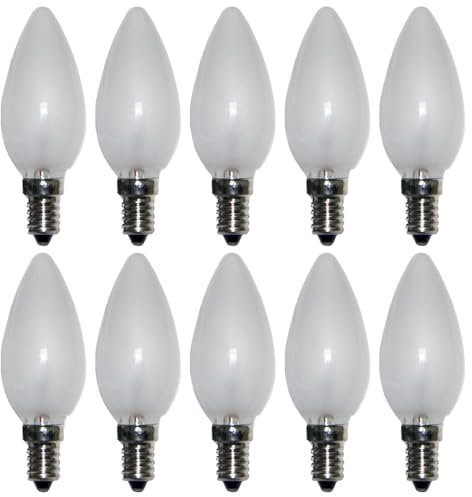 NCC-Licht 10 Stück Kerzenlampe C35 matt E14 25W warmweiß dimmbar 230V