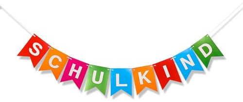 ENLACE Schulkind Girlande Bunt, Einschulung Deko Banner, Schulanfang Girlande Wimpelkette Hänge Deko für Junge und Mädchen, Einschulungsfeier Schulstart Dekoration für Klassenzimmer Party