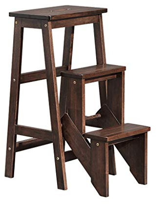DRFGNF Trittleitern 3 Stufen Holz Kinderhocker, Mehrzweck-Trittleiterhocker, für Schlafzimmer Badezimmer Toilette Küche Usw. Teleskopleiter
