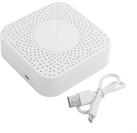 Für Tuya WiFi Lufttester, 5 V, 1 A, 2,4 GHz, Sprachsteuerung, 6-in-1-Luftqualität, Temperatur-/Luftfeuchtigkeitstester, PM2 5 Überwachungsdetektor (B)