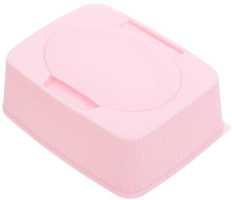 Feuchttuchbehälter Rosa mit Klappdeckel für Junge Mädchen und Eltern | Pp, Rechteckig und Kompakt, Staubdichter Spender mit Zugöffnung, für Badezimmer oder Büro