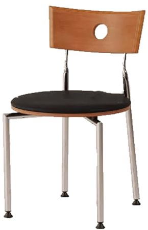 JUSKAQZYI klappsessel Retro-Esszimmerstuhl mit Holzrückenlehne, stapelbarer Küchenstuhl, Wohnzimmerstuhl mit Schwammkissen for Schlafzimmer und Esszimmer Holz(Svart)