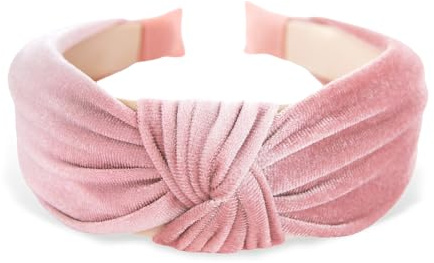 axy Breiter Haarreif aus Samt mit Knoten Damen Stirnband Haarschmuck Haarreifen Haarband Hairband HR35S (Rosa)