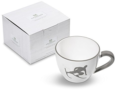 GMUNDNER KERAMIK Teetasse Maxima Füllmenge: 0.4 Liter grauer Toni Geschirr, handgemacht in Österreich