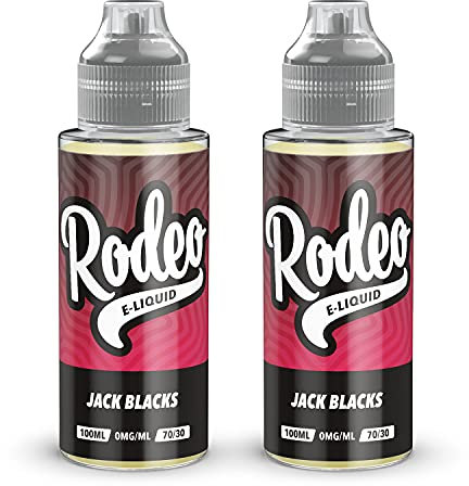 Rodeo Vape Liquid 2 x 100ml Jack Blacks Vape Juice E Liquid 70/30 Ecig Juice Cigarette Liquid Sub Ohm Juice Flavoured E Juice E Cigarette E-Liquid Nicotine Free Vape Short Fill