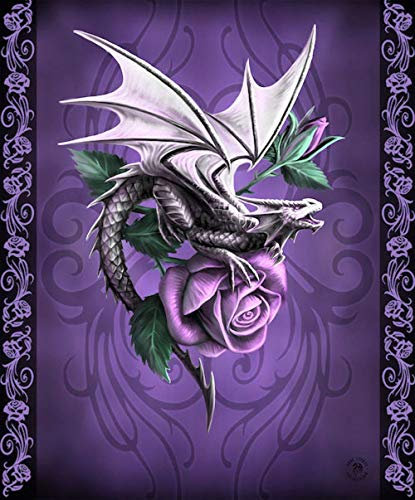 Anne Stokes Dragon Beauty Raschel Plüsch-Überwurfdecke, Queen Size, 200,7 x 238,8 cm