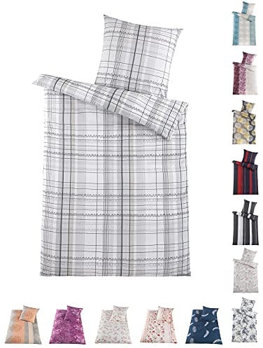 Seersucker Bettwäsche Baumwolle oder Microfaser 135x200 cm, 80x80 cm Bügelfrei Kati Natur 100% Bauwolle