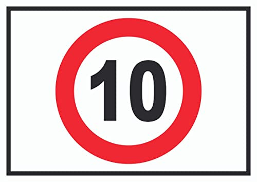 HB-Druck Tempo 10 km/h Geschwindigkeitsbegrenzung Schild Symbol A5 Rückseite selbstklebend