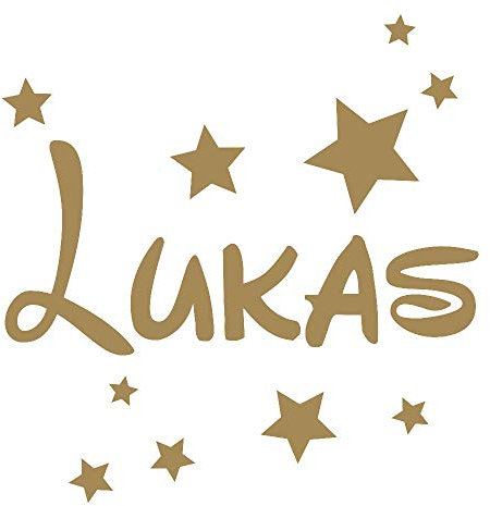 timalo® Wandtattoo mit Namen für Kinder – inkl. Sterne – personalisierbar für Jungen und Mädchen | 73077b-gold-40cm-20sterne