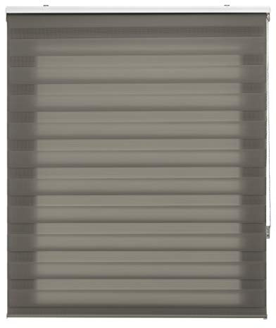Blindecor Rollo nach Maß für Nacht und Tag - Farbe Anthrazit, Rollo 60 x 180 cm (Breite x Höhe), Stoffgröße 57 x 175 cm, Nacht- und Tagesrollo