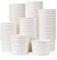 MATICAN Lot de 100 gobelets à crème glacée en papier de 255,1 g jetables pour aliments chauds ou froids, fournitures de fête pour sundae, yaourt glacé, soupe, blanc