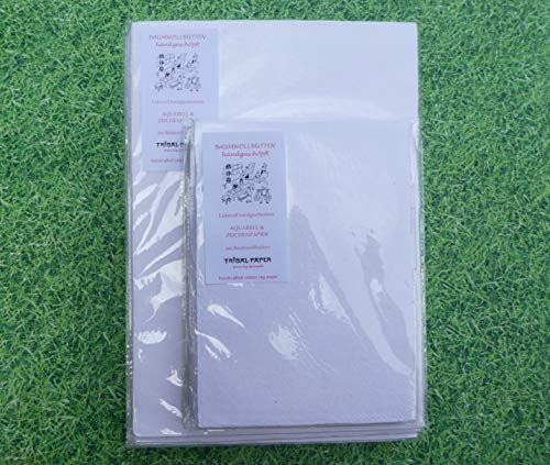 handgeschöpftes Büttenpapier A4 in 3 Strukturen 3 x 10 = 30 Bogen/Set Aquarellpapier. smooth/rauh/matt weiß 225g/m² (AX224)
