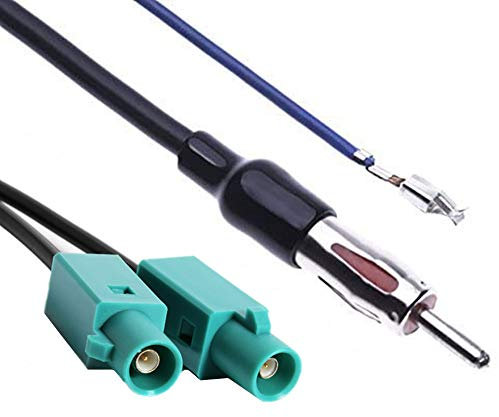 Adaptateur d'antenne Radio FM FM FM AM Double Fakra vers Din - Répartiteur stéréo amplificateur de Signal Compatible avec Volks-Wage