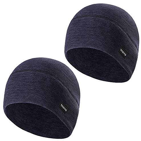 TAGVO Winter-Fleece-Mütze, Running Beanie Mütze Kopfbedeckungen mit Ohrenschützer, Helm Liner für Erwachsene Frauen und Männer elastische Größe Universal