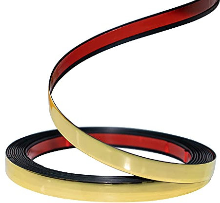 Huaesem Flexible Molding Trim Self Adhesive, Metallic Wall Molding Trim, Decorative Trim for Wall/Mirror/Furniture/Door/Wardrobe/Home Decor, 0.5 Inch x 16.4 Feet, Golden