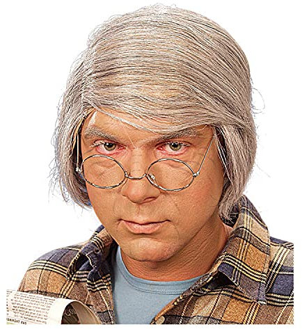 NEU Perücke Herren Großvater, grau - mit Haarnetz