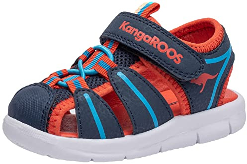 KangaROOS Unisex Kinder K-coarse Sandale, Navy Orange, 22 EU
