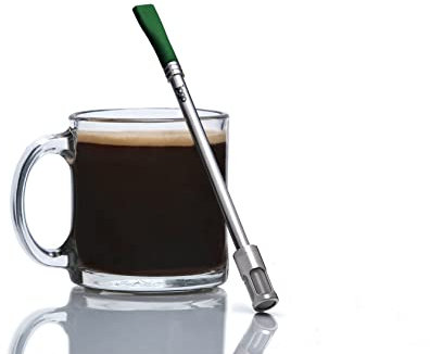 JoGo - Portable Coffee and Tea Brewing Straw - Reusable Coffee Maker Made of Stainless Steel with Single Serve Strainer - Filter Function for Hot and Cold Brew - Ideal for Coffee and Loose Leaf Teas