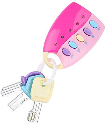 mumisuto Bébé Jouet Clé, Intelligente Télécommande de Voiture Jeu de Simulation Musical Alimenté par Batterie 3,9 x 2,4 Pouces pour Enfants Jouets éducatifs