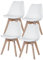 etc-shop Esszimmerstühle Eiche weiß Schalenstühle 4er Set Küchenstühle Holz, Kunststoff, PP Sitzpolster, PU Leder, BxTxH 48x42x82 cm, 4er Set