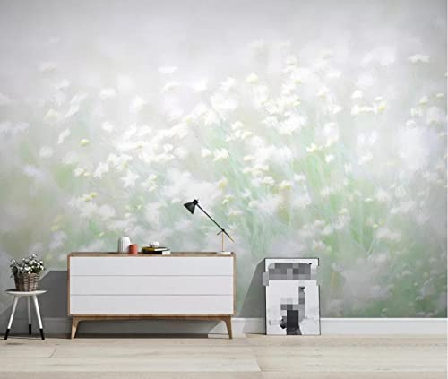 Mural Wallpaper Small White Flowers Photo Wallpaper 3D Effect Living Room Bedroom Decoration Wall Covering
