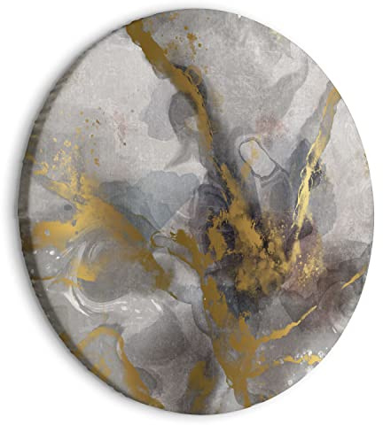 murando - Leinwandbild Pastel grau gold, 80x80 cm, 1-teilig, Schlafzimmer | Hochwertige Leinwand, sofort aufhängbar, ideal fürs Wohn- oder Schlafzimmer, wasserfest und lichtecht, langlebig, stilvoll